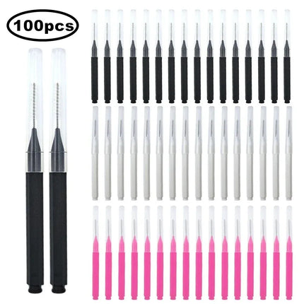 Mini Eyebrow Brush Set - 80/100PCS Disposable Bendable Brow Lifting Brush Micro Eyelash Applicators for Grooming Tools