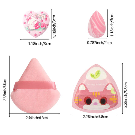 Rice Ball Cat 12-Piece Set, Expands When Exposed to Water, Dual-Use for Wet and Dry, Makeup Sponge Suitable for All Skin Types