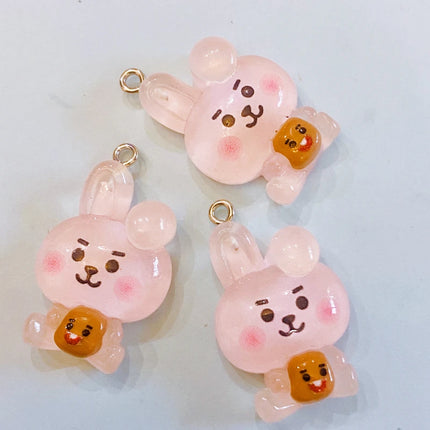 10pcs Kawaii  Koala Heart Resin Cute Charms For Jewelry Making Earrings Necklace Keychain Diy Handmade Accessories