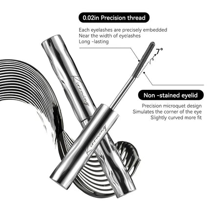 Waterproof Metallic Tube Mascara Black Silk Fiber Long Curling Non-Clumping Eyelash Extensions Spiral Makeup for Eyes