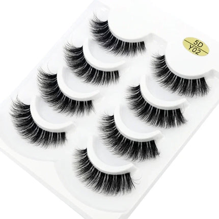 HBZGTLAD 4pairs mink lashes natural long invisible thin band fake lashes transparent terrier soft eyelashes extension Beauty