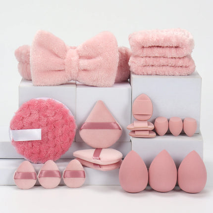 19 件 Cosmetic Puff Makeup Sponge Blender Beauty Egg Foundation Sponges Puff Wash Face Headband Wristband Make up Accessories