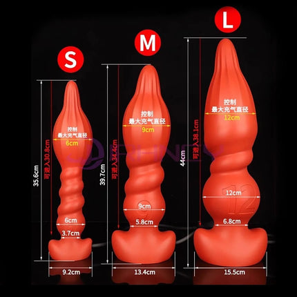 Super 12cm Huge Inflatable Anal Plug Silicone Big Butt Plug Sex Toys BDSM Women Men Inflatable  Anal Dilation Dildo Masturbation