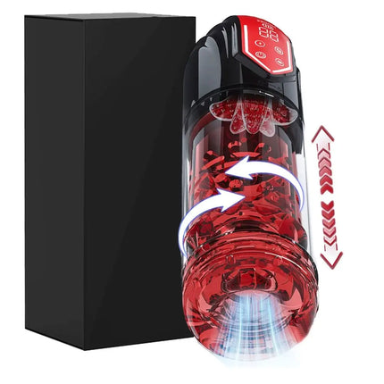 Electric Male Masturbator Stroker Telescopic 9  Rotation Artificial Vagina Tongue Licking Machines Pocket Pussy Sex Toys for Men