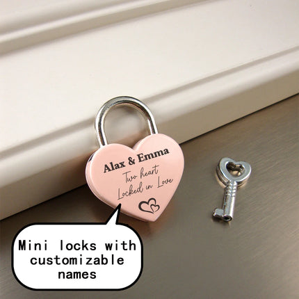 1PC Diy  Personalized Name  Engrave Padlock  For Jewelry Box Small Wooden Box