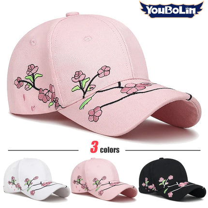 New national trend duckbill cap sun hat spring and autumn plum blossom embroidery national style curved brim baseball cap