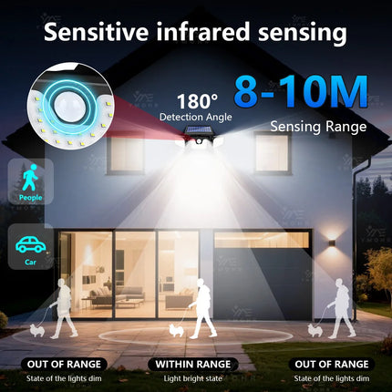 3 Head Solar Lights Outdoor Waterproof Motion Sensor Light 300° Illumination Led Solar Flood Lights Wall Lamp Garden Yard Patio