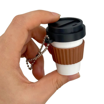 Funny 3D Printed Clicker Key Chain Simulation Sensory Finger Button Pendant Food Funny Fidget Coffee Calming Keychain Kids