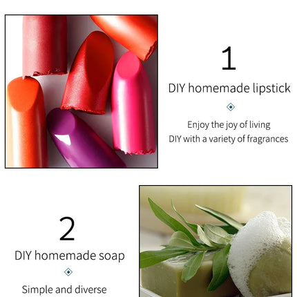 12PCS DIY Fragrance Flavor Vegan Natural Flavoring Oil Scents Essence Oil Drops Liquid Pigment Dyeing For Lip Gloss Diy Use