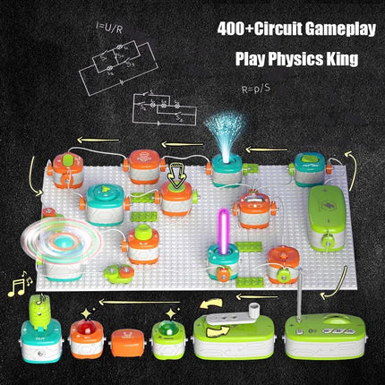 2025 New Children's Electronic Building Blocks Circuit Experiment Toy Puzzle Science Set - Birthday Gift for Boys Aged 6-10