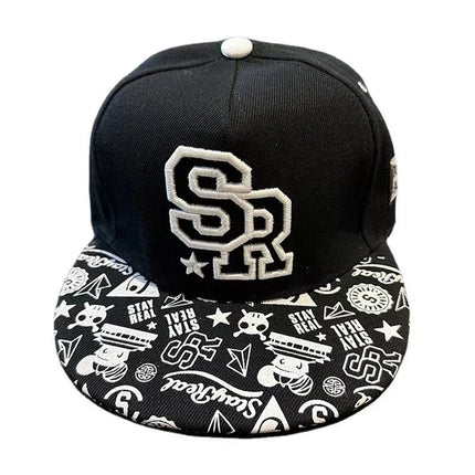 Men's Letter Embroidery Tide All-match Flat Brim Baseball Cap Ladies Summer Hip-hop Hat Outdoor Shade Adjustable Peaked Cap