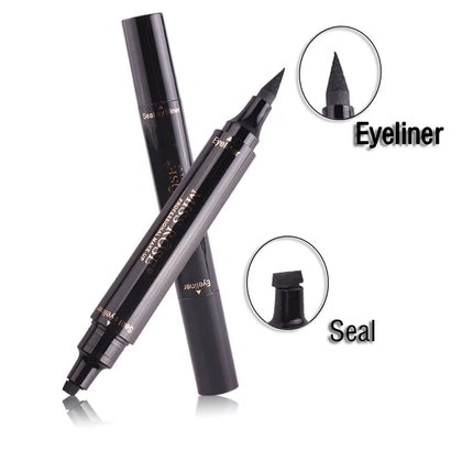 Long-lasting Eye Liner Pencil for Eye Makeup,Waterproof Double-Sided Liquid Eyeliner Stamp Pen Set for Beginners