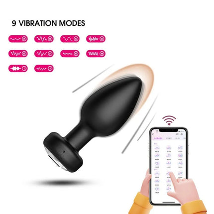 Anal Plug Vibrator 9 Speeds Butt Plug Anus Prostate Vibrating Massager APP Remote Control Female Masturbator Sex Toys for Women