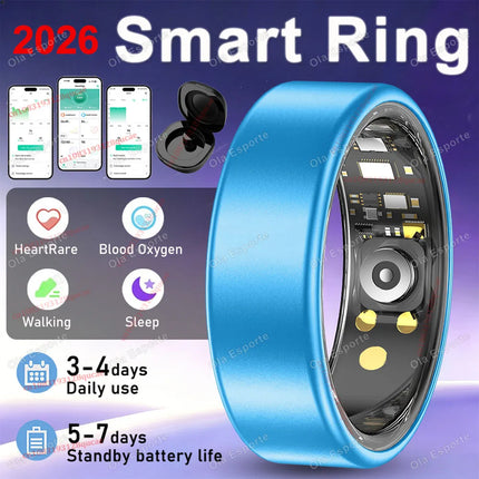 R10 Smart Ring with Charging Case for Men Women, Health and Sleep Monitor, 5ATM Waterproof, Multi-sport Modes Smartring 2026 New