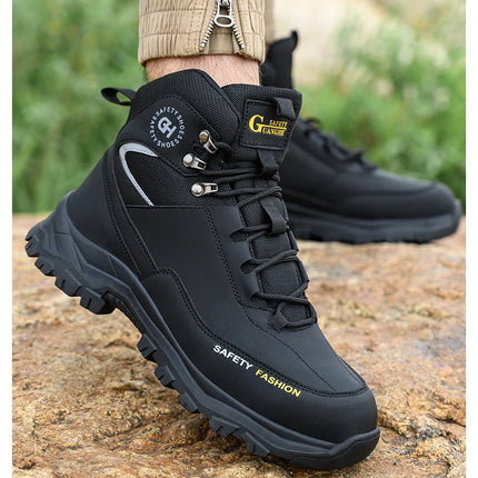 Construction Safety Shoes Men Waterproof Work Boots Anti-smash Steel Toe Shoes Puncture-Proof Indestructible Shoes Safety Shoes