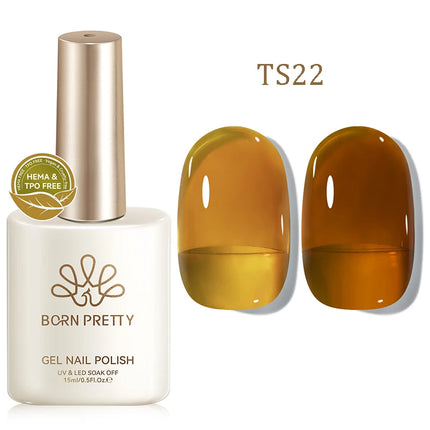 BORN PRETTY 15ml Jelly Gel Polish Milky White Nude Glitter Soak Off LED UV Gel Semi Permanent Nail Art Manicure Gel Varnish
