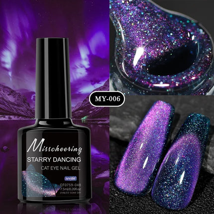 Romantic Galaxy Cat Eye Gel Nail Polish Semi-permanent Glitter Soak Off UV Holographic Magnetic Rainbow Gel for Nail Manicure