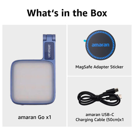 amaran Go Magnetic Phone Selfie Light Rechargeable Portable Light with Mirror for Selfie Makeup Video Conference TikTok Youtube