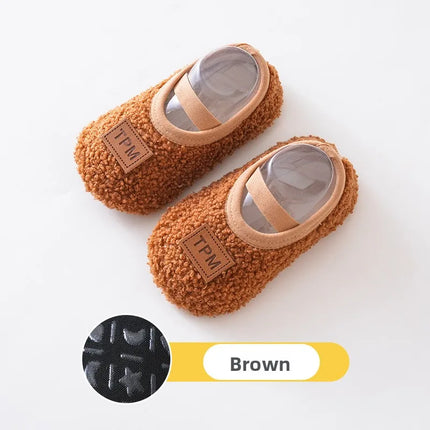 Autumn Winter Children Slippers Toddler Plush Floor Socks Boy Girl Soft Sole Anti-slip Walking Shoes Indoor Home Kids Shoes