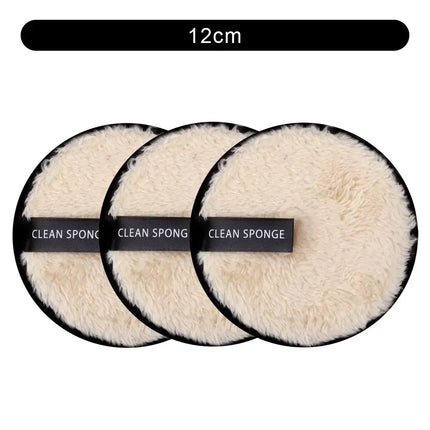 3Pcs Reusable Make Up Remover Pads Cotton Wipes Face Cleansing Sponge Cosmetics Microfiber Washable MakeUp Towel Skin Care Tools