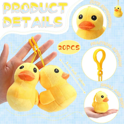 12/24PCS Stuffed Duck Plush Yellow Stuffed Animal 4 Inches Plush Soft Toy Small Duck for Boys and Girls Room Sofa Birthday
