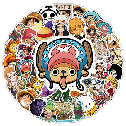 50/100pcs Japan One Piece Anime Stickers Cartoon Decals DIY Skateboard Car Laptop Motorcycle Waterproof Cool Sticker Classic Toy