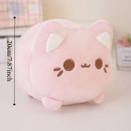 Stuffed Animals Black Cat Stuffed Cute Plushie Pink Peachy Kitten Plush Toys 20cm Cartoon Cat Soft Dolls For Girl Friends