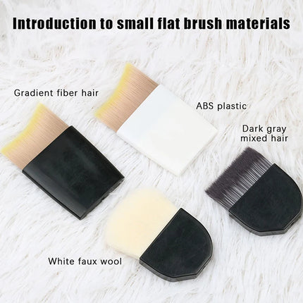 1PCS Professional Ultra-Thin One-Line Foundation Brush Crescent-Shaped Short Handle Soft Bristle Mask Brush