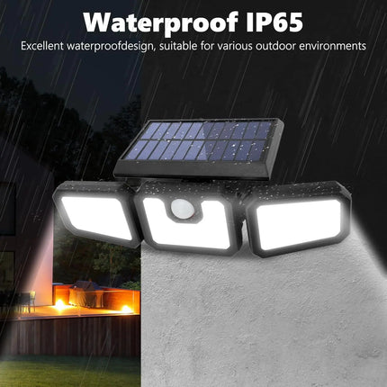 74 LED Solar Security Light with Motion Sensor Solar Floodlight 3 Modes Waterproof Outdoor Solar Wall Lamp for Yard Garden Garag