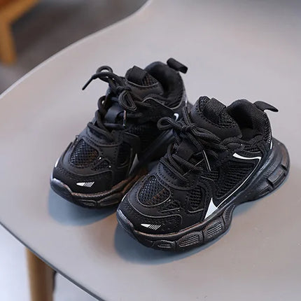 Spring and Autumn Children Sports Shoes Unisex Kids Sneakers Mesh Upper Breathable Basketball Shoes Tennis Casual Flats Footwear