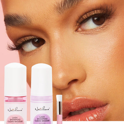 NATUHANA 60ml Gentle Lash Cleansing Mousse No Irritation Eyelash Shampoo for Extensions Grafting Makeup Remover Glue Cleanser