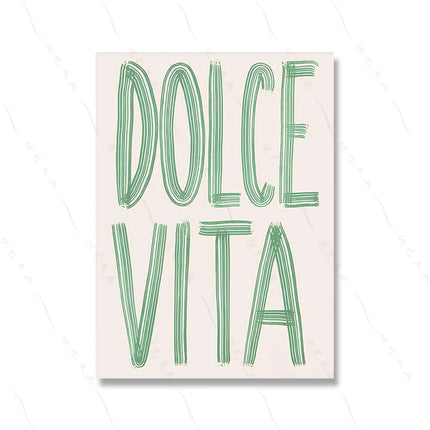 Dolce Vita Gallery Wall Set Mediterranean Preppy Coastal Prints Dopamine Decor Print Kitchen Bar Cart Art Canvas Painting