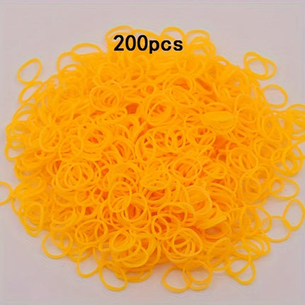 200pcs Rubber Loom Bands DIY Bracelets Wristband Silicone Rubber Hairbands Craft Kit Toys Birthday Christmas Gift Party Supplies