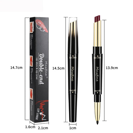 2 In 1 Lipstick lipliner Matte Highly Pigmented Waterproof Long Lasting Non stick Cup Lip Makeup