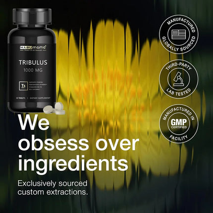 Tribulus Terrestris 1000mg Extract Powder 60 Tablets- Male Enhancing Supplement Stamina & Fast Acting Performance