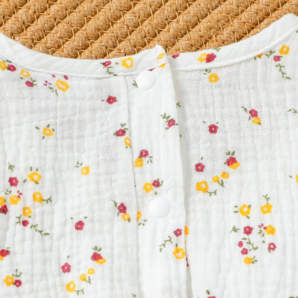2024 Baby Girls Long Sleeve Autumn Floral Casual Cute Jumpsuit With Bow For Newborn-18M Clothing Daily Wear +Headband