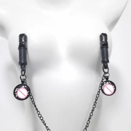 Text Dog Tags, Hang Tags, Butterfly Clips, Metal Breast Clips, Men's and Women's SM Flirting and Sex Toy Nipple Massage Products