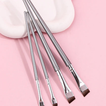4PCS Liquid Eyeliner Brush Ultra Thin Fine Oblique Angle Flat Head Eyebrow Brush