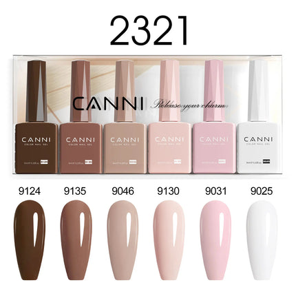 6pcs/kit CANNI TPO FREE HEMA FREE Halloween Nails Color Set Dark Red Semi Permanent Soak off UV LED Gel Varnish Christmas Gift