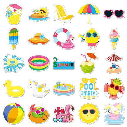 10/30/50PCS Funny Summer Graffiti Sticker Little fresh Beach Decal For Laptop Phone Guitar Skateboard Waterproof Sticker Kid Toy