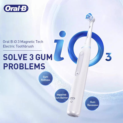 Oral-B iO3 Electric Toothbrush Black 1 Handle+Charger+4 Replacement Heads