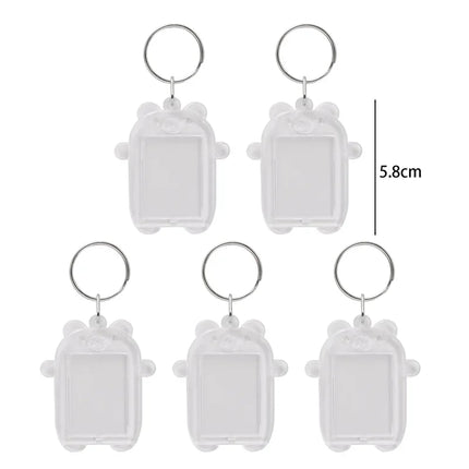 5/30Pcs Transparent Acrylic Keychains Lovely Blank Photo Frame DIY Pendant Fashion Versatile Keychains Couple Anniversary Gift