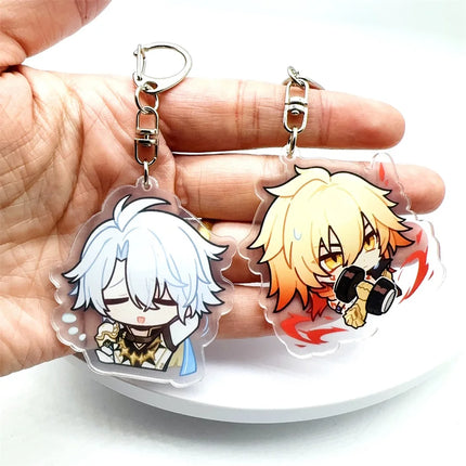 Honkai: Star Rail Anime Figure Acrylic Keychain Dan Heng Feixiao Firefly Model Plate 4pc/set Keyring Game Fans Gift
