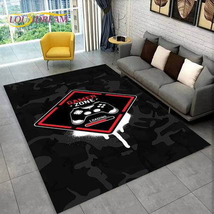 3D Cartoon Game Gamer Gamepad Large Area Rug, Carpet Rug for Living Room Kids Bedroom Sofa Doormat Decor, Child Non-slip Floor Mat