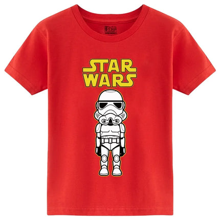 2026 New Cotton Breathable Children's T-shirt Trendy Cool Star Wars All Character Cartoon Printed Parent Child Short Sleeve