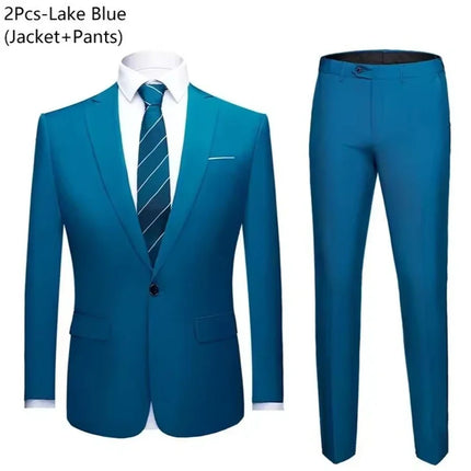 Suits For Men Wedding 2 Pieces Set Elegant Jackets Pants  Blazers Slim Fit Formal Outfit Fashion Business Classic 2025 Costume
