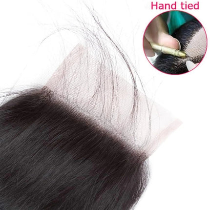 Straight Lace Closure Human Hair 4x4 Lace Closure Brazilian Hair Lace Frontal Free Part Closure 100% Human Hair Extensions