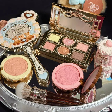 Flower Knows Makeup The Sweetie Bear Collection Eyeshadow Palette 6 Colors Glitter Matte Bronzer Multi Use Kawaii  Cosmetics