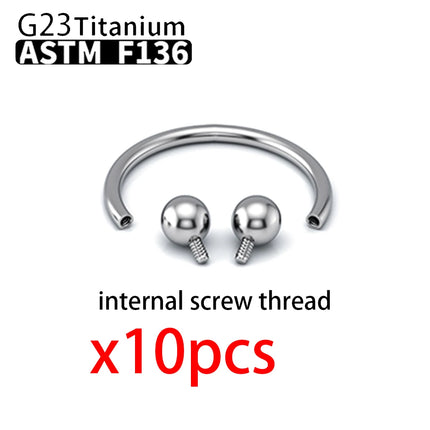 Wholesale G23 Titanium 10PCS Labret Lip Stud Piercing Eyebrow Body Jewelry Nose Ring C rod  For Women Septum Piercing