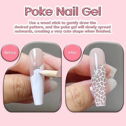 LILYCUTE 8ml 2/3/4PCS Poke Poke Gel Nail Polish Set Black White Wave Texture Nail Painting Art Gel Soak Off UV LED Varnish Kit